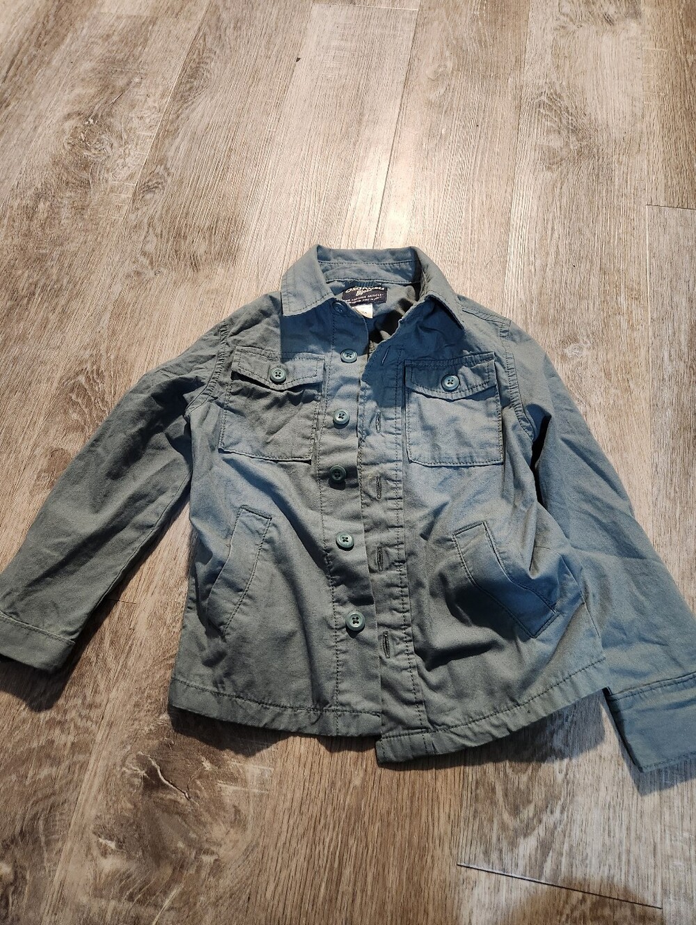 OshKosh B'gosh Light Sage Green Button-Front Kids Jacket